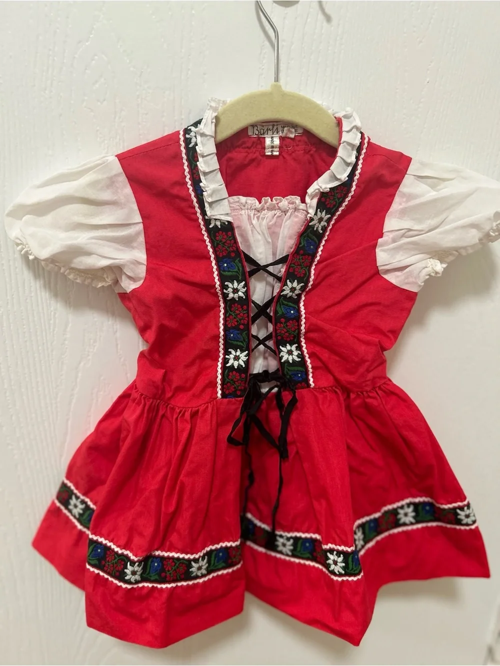 Vintage Marque Deposee Authentic German Dirndl Toddler Dress Size 12-24 months(?